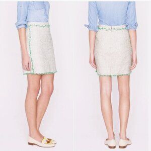 J. Crew Cream Glimmer Tweed Metallic Mini Skirt